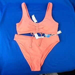 👙NWT🤩 |•CUPSHE•| Peach Two Piece Bikini Set Size Medium